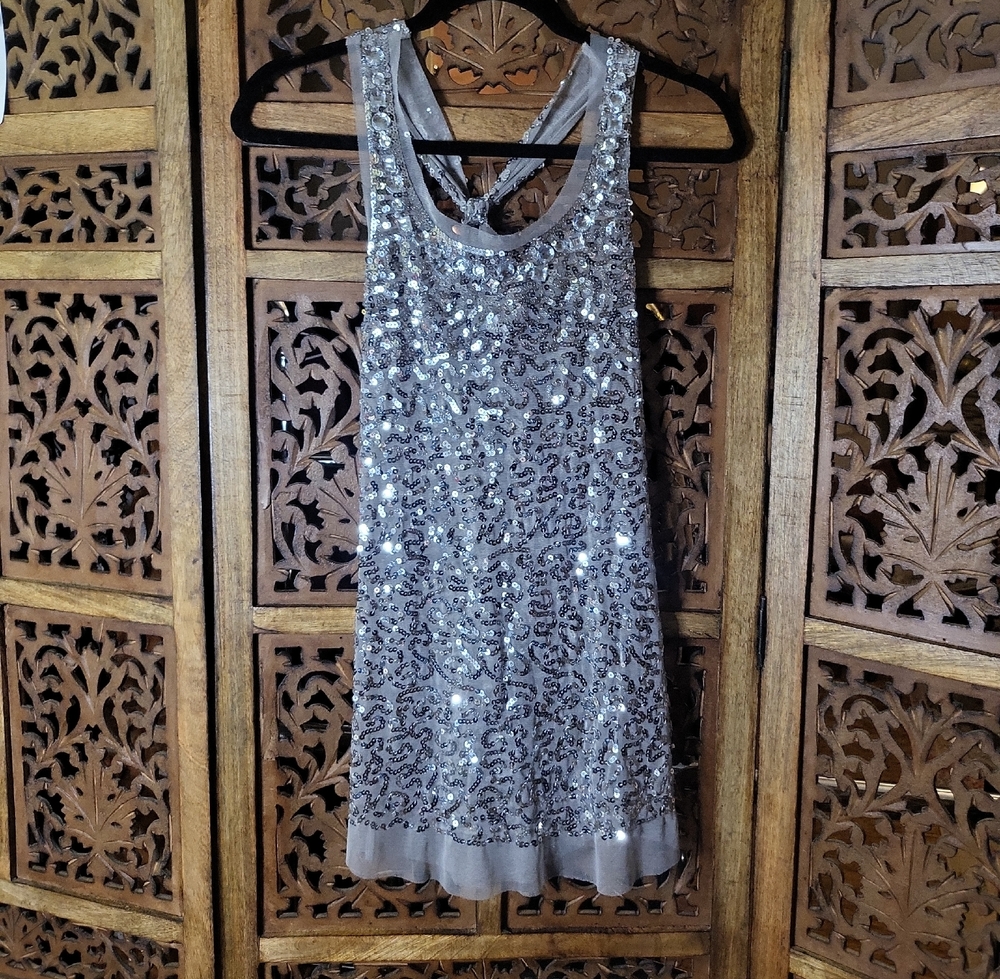 🌟 Lipstick Boutique Silver Sequin Mini Dress